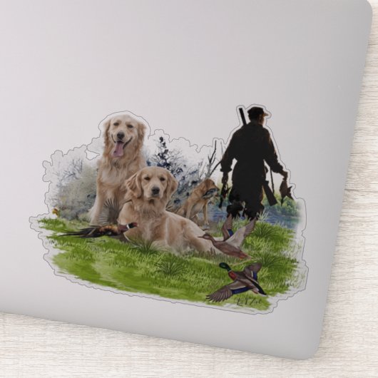 Golden Retrievers - Uitstekende jachthonden Sticker (Detail)