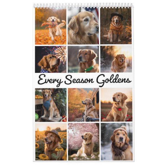 Golden Retrievers voor elk seizoen Kalender (Hoes)