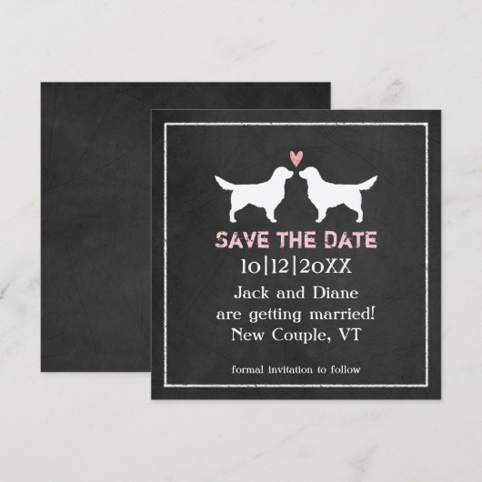 Golden Retrievers Wedding Save the Date (Voorkant / Achterkant)
