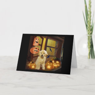 Golden Retriver Puppy Halloween Wenskaart Kaart