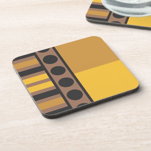 Golden Retro Grid Bier Onderzetter (Linkerzijde)