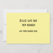 Golden Retro Telefoon nieuw telefoonnummer Aankondiging (Achterkant)