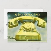 Golden Retro Telefoon nieuw telefoonnummer Aankondigingskaart (Voorkant / Achterkant)