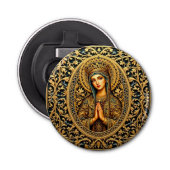 Golden Reverence Virgin Mary Button Flesopener (Voorkant)