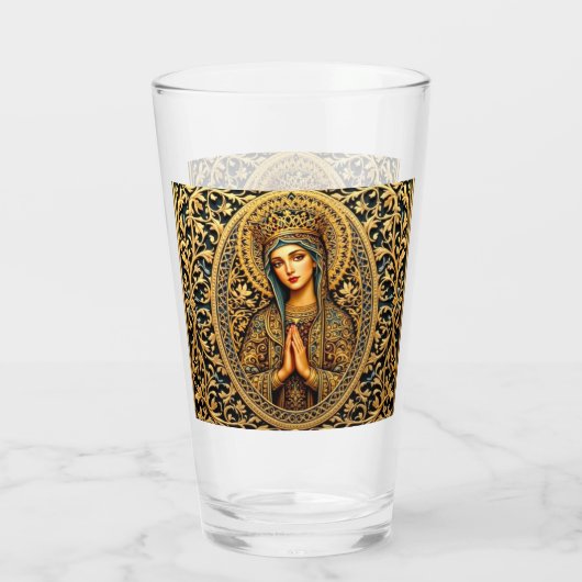 Golden Reverence Virgin Mary Glas (Achterkant)