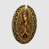 Golden Reverence Virgin Mary Ornament (voorkant)