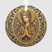 Golden Reverence Virgin Mary Ornament (achterkant)