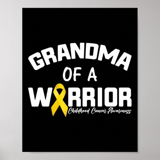 Golden Ribbon And Yellow Ribbon Childhood Cancer A Poster (Voorkant)