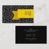 Golden Ribbon Black en Titanium Sunflower Visitekaartje (Voorkant / Achterkant)