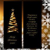 Golden Ribbon Christmas Tree Bladwijzer Mini Visitekaartje