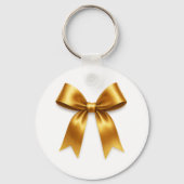 Golden Ribbon Pattern — Elegant Minimal Luxury Sleutelhanger (Voorkant)