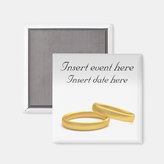 Golden Ring sparen de datum Sjabloon Magnet (Voorkant / Achterkant)