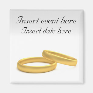 Golden Ring sparen de datum Sjabloon Magnet