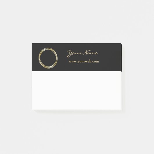 Golden Ring stelt de minimalistische zwarte gouden Post-it® Notes (Voorkant)