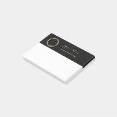 Golden Ring stelt de minimalistische zwarte gouden Post-it® Notes (Schuin)