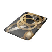 Golden Rings Abstracte Kunst – Modern Luxe Ontwerp Badmat (Gekanteld)