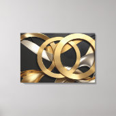 Golden Rings Abstracte Kunst – Modern Luxe Ontwerp Canvas Afdruk (Voorkant)