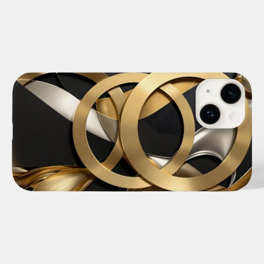 Golden Rings Abstracte Kunst – Modern Luxe Ontwerp Case-Mate iPhone Case (Achterkant (horizontaal))