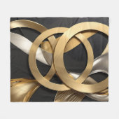 Golden Rings Abstracte Kunst – Modern Luxe Ontwerp Fleece Deken (Voorkant (Horizontaal))