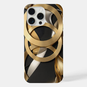 Golden Rings Abstracte Kunst – Modern Luxe Ontwerp iPhone 15 Pro Max Case