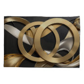 Golden Rings Abstracte Kunst – Modern Luxe Ontwerp Kussensloop (Achterkant)