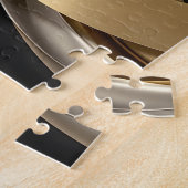 Golden Rings Abstracte Kunst – Modern Luxe Ontwerp Legpuzzel (Zijkant)