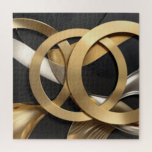 Golden Rings Abstracte Kunst – Modern Luxe Ontwerp Legpuzzel (Verticaal)