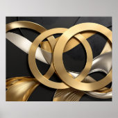Golden Rings Abstracte Kunst – Modern Luxe Ontwerp Poster (Voorkant)