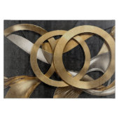 Golden Rings Abstracte Kunst – Modern Luxe Ontwerp Snijplank (Voorkant)