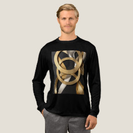 Golden Rings Abstracte Kunst – Modern Luxe Ontwerp Tri-Blend Shirt