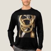 Golden Rings Abstracte Kunst – Modern Luxe Ontwerp Tri-Blend Shirt (Voorkant volledig)