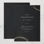 Golden Rings Black en Gold Cocktail Party Kaart (Voorkant / Achterkant)