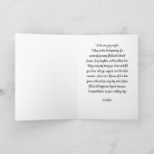 "Golden Rings & Blooms" Gepersonaliseerde bruiloft Kaart (Binnen)