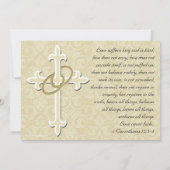 Golden Rings Christelijke bruiloft uitnodigingen (Achterkant)