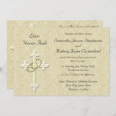 Golden Rings Christelijke bruiloft uitnodigingen (Voorkant / Achterkant)