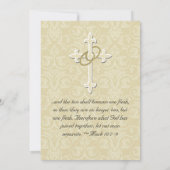 Golden Rings Cross, Christelijke huwelijksuitnodig Kaart (Achterkant)