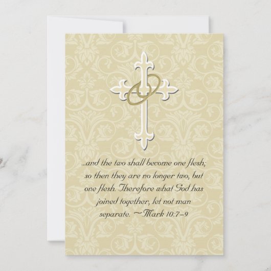 Golden Rings Cross, Christelijke huwelijksuitnodig Kaart (Achterkant)