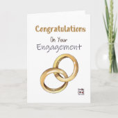Golden Rings Engagement Card Kaart (Voorkant)