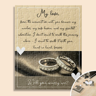 Golden Rings huwelijksaanzoek wil je met me trouwe Legpuzzel