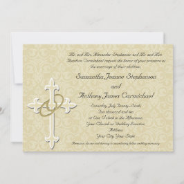 Golden Rings met Kruis, elegante Christelijke lief Kaart