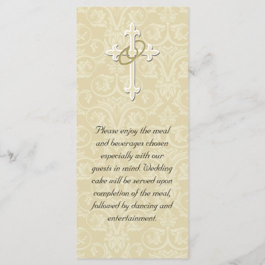 Golden Rings met Kruis, elegante Christelijke lief Menu (Achterkant)