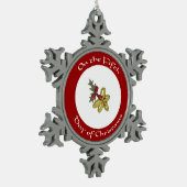 Golden Rings vijfde kerstdag Tin Sneeuwvlok Ornament (Links)