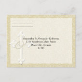 Golden Rings w / Cross, Christelijke RSVP Antwoord Uitnodiging Briefkaart (Achterkant)
