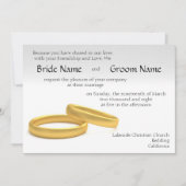 Golden Rings Wedding Invitation Tem Kaart (Voorkant)