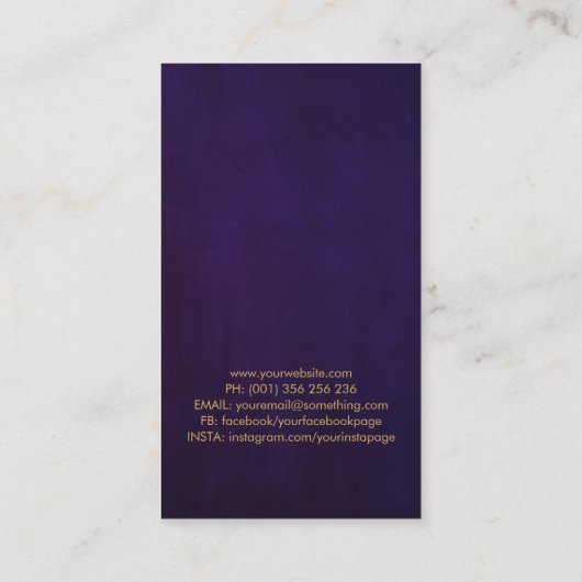 Golden Rising Phoenix Bird Visitekaartje (Achterkant)