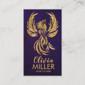 Golden Rising Phoenix Bird Visitekaartje (Voorkant)