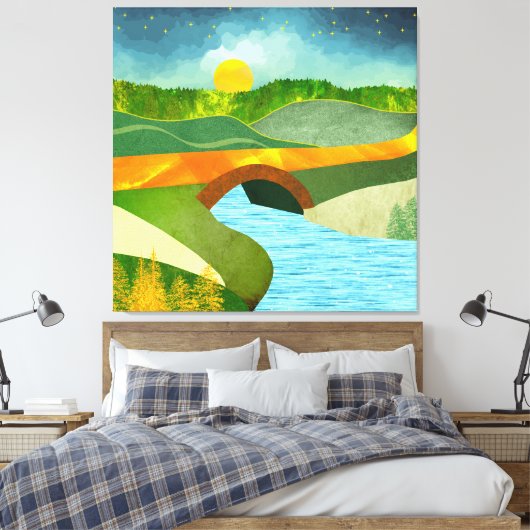 Golden Road Canvas Afdruk (Insitu (Slaapkamer))