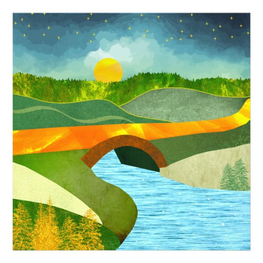 Golden Road Foto Afdruk (Voorkant)