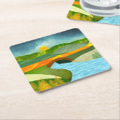 Golden Road Kartonnen Onderzetters (Schuin)