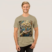 Golden Robot Hand Holding Gold Tree Of Life Tri-Blend Shirt (Voorkant volledig)